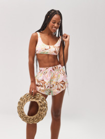 4 Womens Meadow Flowers Bralette Bikini Top Green ERJX305172 Roxy