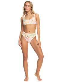 8 Womens Meadow Flowers Bralette Bikini Top Green ERJX305172 Roxy