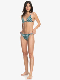 2 Womens The Plaid Pulse Tiki Tri Bikini Top Purple ERJX305175 Roxy