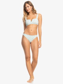 3 Rib Roxy Love The Coco V-Neck Bikini Top Blue ERJX305189 Roxy