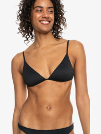 0 Womens Rib ROXY Love The Quiver Tri Bikini Top Black ERJX305205 Roxy