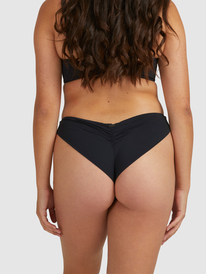 3 Solid Beach Classics Cheeky Bikini Bottoms Black ERJX404078 Roxy