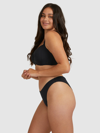 9 Solid Beach Classics Cheeky Bikini Bottoms Black ERJX404078 Roxy