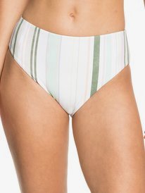 roxy, Sea & Waves Revo 2021 - Partes de baixo de biquíni reversíveis para Mulher, BRIGHT WHITE KAMUELA STRIPE S (wbb5) Sea & Waves Revo 2021 - Reversible Bikini Bottoms for Women ERJX404119