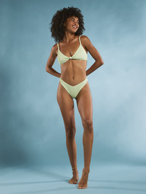 4 Womens Roxy Love Cheeky Bikini Bottoms Green ERJX404434 Roxy