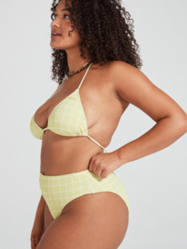 3 Womens Salty Shine High Leg Bikini Bottoms Green ERJX404495 Roxy