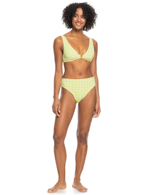 10 Womens Salty Shine High Leg Bikini Bottoms Green ERJX404495 Roxy