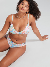 4 Roxy Love The Rocker Rib Knit Bikini Bottoms Green ERJX404513 Roxy
