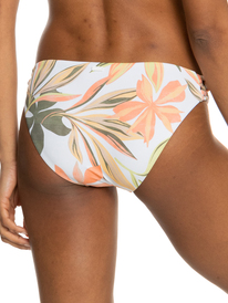 roxy, Beach Classics Strap Hipster Bikini Bottoms, BRIGHT WHITE SUBTLY SALTY FLAT (wbb9) PT BEACH CLASSICS STRAP HIPSTE ERJX404519