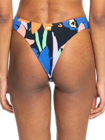 roxy, Color Jam - Braguita de bikini atrevida para Mujer, ANTHRACITE FLOWER JAMMIN (kvj6) Color Jam - Cheeky Bikini Bottoms for Women ERJX404548