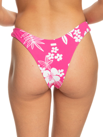 roxy, Printed Beach Classics Cheeky Bikini Bottoms, SHOCKING PINK HELLO ALOHA (mjy6) Printed Beach Classics - Cheeky Bikini Bottoms for Women ERJX404605