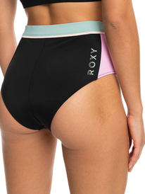 4 Roxy Active High Waist Bikini Bottoms Black ERJX404669 Roxy