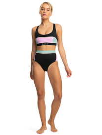 2 Roxy Active High Waist Bikini Bottoms Black ERJX404669 Roxy