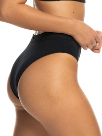 1 Womens Beach Classics Mid Waist Bikini Bottoms Black ERJX404705 Roxy