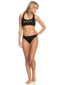 2 Womens ROXY Active Low Waist Bikini Bottoms Black ERJX404737 Roxy