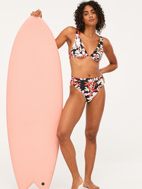 3 Womens Printed Beach Classics Moderate Bikini Bottoms Black ERJX404744 Roxy