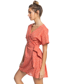 1 Womens Glassy Spot Wrap Dress Orange ERJX603278 Roxy