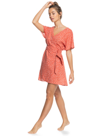 3 Womens Glassy Spot Wrap Dress Orange ERJX603278 Roxy