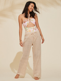 4 Womens Mood Moving Beach Trousers Beige ERJX603367 Roxy
