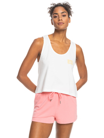 0 Surfing Day Crop Tank Top White ERJZT05382 Roxy