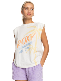 roxy, The Smell Of The Sea - Muscle T-Shirt for Women, SNOW WHITE (wbk0) The Smell Of The Sea - Muscle T-Shirt for Women ERJZT05463
