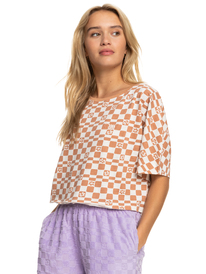 roxy, Power Check - Oversize Crop-T-Shirt für Frauen, SNOW WHITE SOL POWER (wbk8) Power Check - Crop Oversized T-Shirt for Women ERJZT05465
