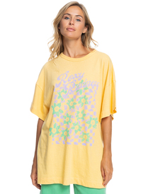 roxy, Sweet Flowers - T-shirt coupe boyfriend oversize pour Femme, FLAX (nfk0) Sweet Flowers - Oversized Boyfriend T-Shirt for Women ERJZT05469