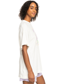 1 Sweet Flowers - Oversized Boyfriend T-Shirt for Women White ERJZT05469 Roxy