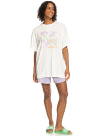 3 Sweet Flowers - Oversized Boyfriend T-Shirt for Women White ERJZT05469 Roxy