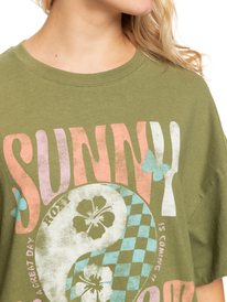 9 Womens Sweet Janis Oversized T-Shirt Green ERJZT05506 Roxy