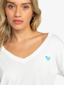 8 Roxy Life Love - Haut manches longues encolure en V pour Femme Blanc ERJZT05516 Roxy