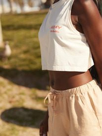 1 Roxy x Grl Swirl Cropped - Vest Top voor Dames Beige ERJZT05616 Roxy