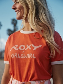 1 Roxy x Grl Swirl Ringer - Camiseta para Mujer Naranja ERJZT05617 Roxy