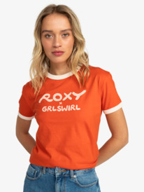 roxy, Roxy x Grl Swirl Ringer - T-Shirt für Frauen, TIGERLILY (nme0) ROXY X GRL SWIRL RINGER TEE ERJZT05617