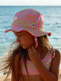 0 Girls New Bobby Reversible Swim Hat Pink ERLHA03151 Roxy