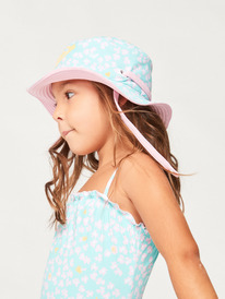 1 Girls New Bobby Reversible Swim Hat Blue ERLHA03154 Roxy