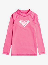 roxy, Girl's 2-7 Whole Hearted Long Sleeve UPF 50 Rashguard, PINK GUAVA (mkh0) Whole Hearted - Long Sleeve UPF 50 Rash Vest for Girls 2-7 ERLWR03225