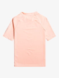 1 Girl's 2-7 Whole Hearted UPF 50 Short Sleeve Rashguard Pink ERLWR03230 Roxy