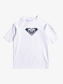 roxy, Girl's 2-7 Whole Hearted UPF 50 Short Sleeve Rashguard, BRIGHT WHITE (wbb0) Whole Hearted - Short Sleeve Rash Vest for Girls 2-7 ERLWR03230