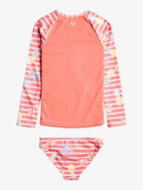 roxy, Girls 2-7 Little Pineapple Long Sleeve UPF 50 Rash Vest Set, TEA ROSE HOLIDAY DREAMING S (mjz6) Little Pineapple - Long Sleeve UPF 50 Rash Vest Set for Girls 2-7 ERLWR03237