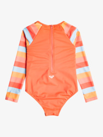 roxy, Girls 2-7 Pretty Sunrise Long Sleeve One-Piece Rashguard, CERULEAN TW STRIPES (bfn7) PRETTY SUNRISE LS ONESIE ERLWR03249