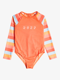 2 Girls 2-7 Pretty Sunrise Long Sleeve One-Piece Rashguard Blue ERLWR03249 Roxy