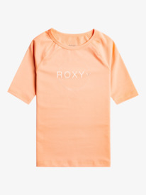 roxy, Girls 2-7 Beach Classics Short Sleeve Rash Vest, PAPAYA PUNCH (mfq0) BEACH CLASSICS S/4 SLEEVES ERLWR03255