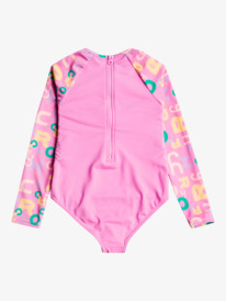 roxy, Girl's 2-7 Funny Bambino Long Sleeve One-Piece Rashguard, CYCLAMEN LETTRAGE (mgj5) FUNNY BAMBINO ONESIE ERLWR03256