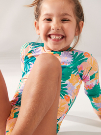 3 Paradisiac Island - Rashguard intero a maniche lunghe da Ragazza 2-7 Green ERLWR03258 Roxy