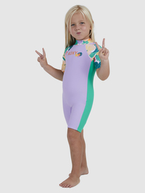3 Paradisiac Island - Lycra zippé à manches 3/4 pour Fille 2-7 ans Vert ERLWR03262 Roxy