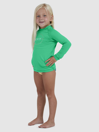 3 Girls 2-7 Beach Classics Long Sleeve UPF 50 Rashguard Green ERLWR03263 Roxy