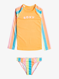 roxy, Girl's 4-16 Colors Of The Sun Long Sleeve UPF 50 Rashguard Set For Girls, BACHELOR BUTTON RAINBOW RAYS (bgz6) Colors Of The Sun - Long Sleeve Rashguard Set for Girls 2-7 ERLWR03269