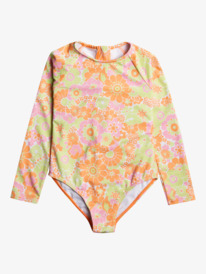 8 Happiness Feeling - Langärmliger Rashguard-Einteiler für Mädchen 2-7 Orange ERLWR03270 Roxy