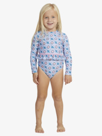 6 Girls 2-7 Bold Florals Long Sleeve One-Piece Swimsuit Green ERLWR03275 Roxy